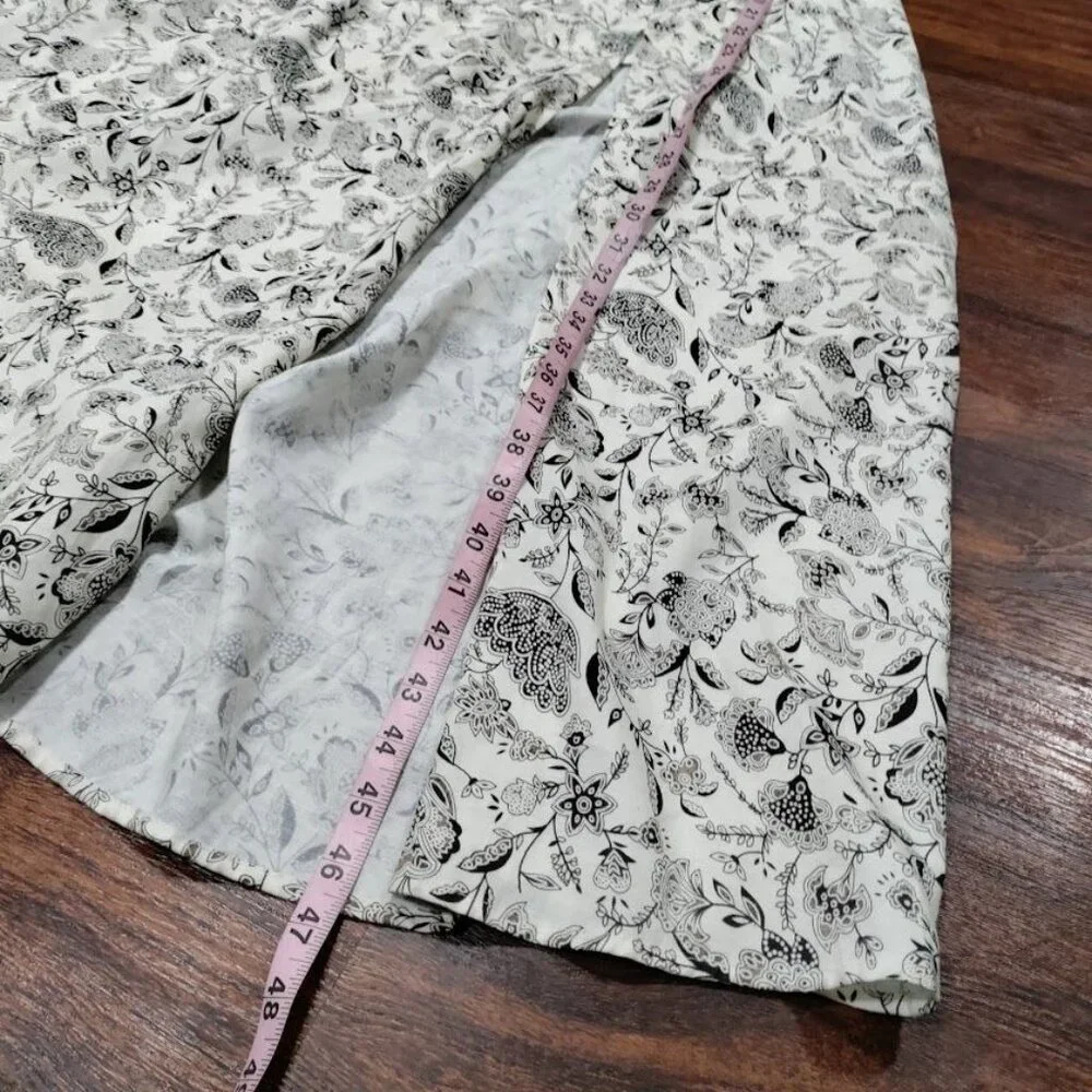 ASTR the Label Floral Print Maxi Linen Dress With Smocked Bodice Back Tie S - Picture 6 of 11